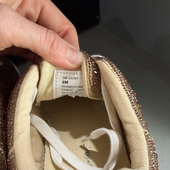 NWOT Betsey Johnson Gold Sparkle Sneakers - Picture 2 of 4